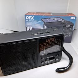 QFX R-37 Solar Flashlight Radio Bluetooth Emergency Light
