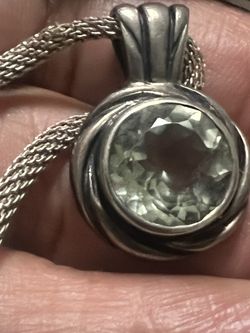 Vintage Aquamarine  925 Sterling Silver Mesh Chain  