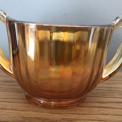 Vintage curved top carnival glass sugar bowl