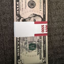 New 2021 $5 Bills in Sequential Order- (100 Notes)