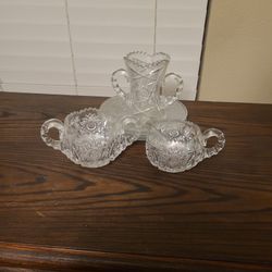 American Brilliant Cut Glass sugar & creamer antique


