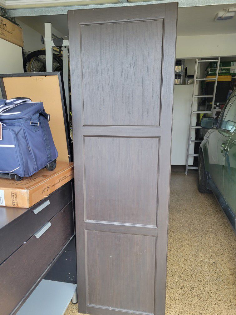 Ikea Tall Wood Storage Display Bookshelf Pantry  Cabinet With Door In Dark Brown Expresso