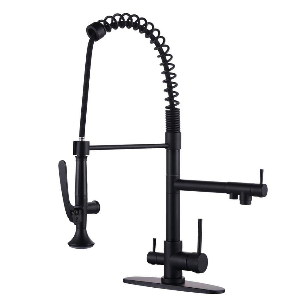 Double Handle Pull-Down Sprayer Kitchen Faucet