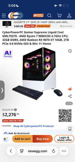 Gaming Pc , 9070 xt , 9800x3d