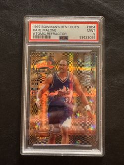 1997 Bowman’s Best Cuts Karl Malone Atomic Refractor #BC4 PSA 9 Utah Jazz