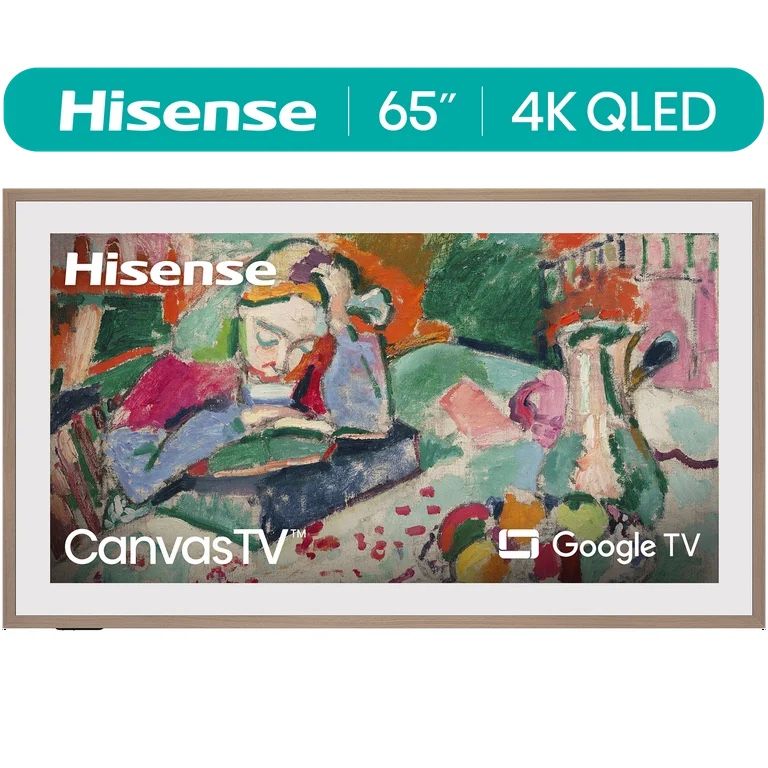 Hisense 65-Inch Class QLED 4K S7N CanvasTV™ Series Dolby Vision HDR Google Smart TV (65S7N) - 144Hz, Art Mode, Anti-Glare Panel, Hi-Matte Display, Fra