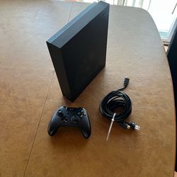 Xbox One X With Controller and Cables