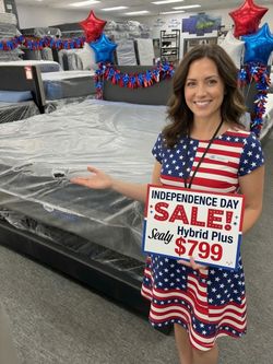King Sealy Hybrid With Black Bed Frame