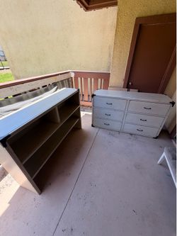 2 Pc dresser rustic white