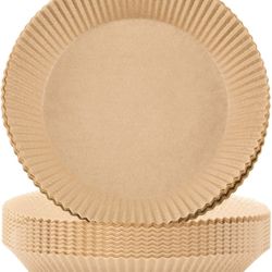 100 Pcs Air Fryer Disposable Paper Liners Air Fryer Parchment Paper Liners Air Fryer Liners Basket Non Stick Unperforated Round Parchment Paper for Ba