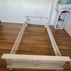 Twin Bed Frame W/ Box Spring And Mattress 