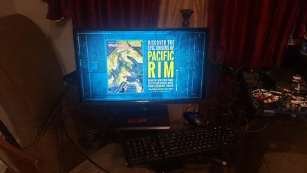 Flat screen acer computer screen with hp keyboard hdmi cable