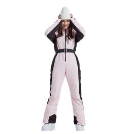 Women One Piece Ski Suits Slim Fit Overalls Jumpsuits Waterproof Winter Outdoor Snowboard size-Large