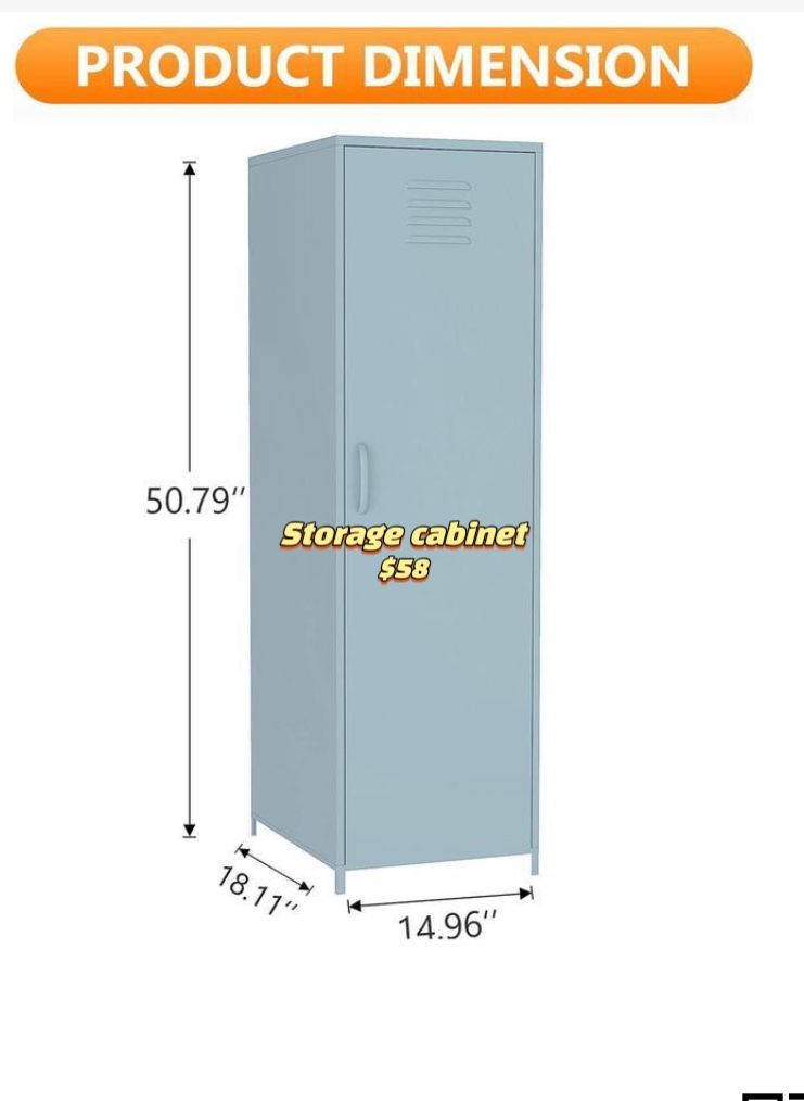 😀 Wardrobe Storage Cabinet, Metal Lockers with 2 Shelves and Hanging Rod Blue
