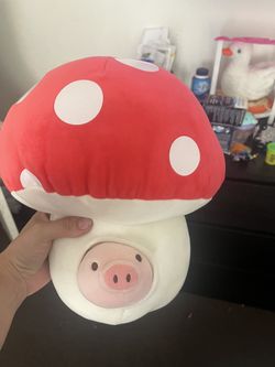 MINISO Life Pig in Mushroom Plush – 12” Stuffed Animal 