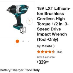 18V LXT Lithium-Ion Brushless Cordless High Torque 1/2 in. 3-Speed Drive Impact Wrench (Tool-Only)