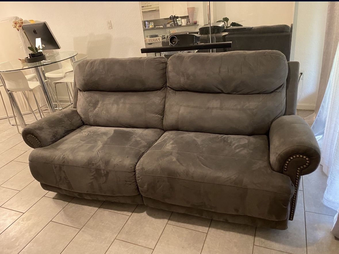 Double Seated Gray Recliner