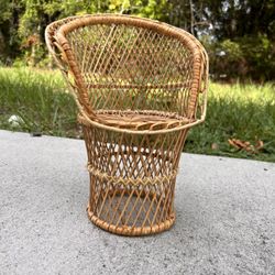 Mini Wicker Chair Plant Or Candle Stand 