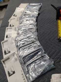 ONE (1) Package of SIX (6) IKEA - Kosing - 5" Brushed Nickel Silver Drawer / Cabinet Pull Handles. NEW