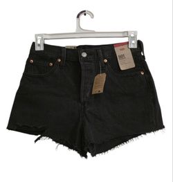 Levi's 501 Original Fit High-Rise Women's Jean Shorts - Lunar Black 28: Denim, Heavyweight
