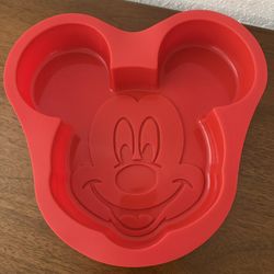 Disney Parks Mickey Mouse Red Baking Mold Silicone Pan new and never used