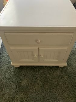 Large White Wood End Tables