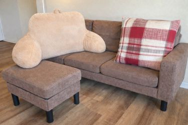 🔥 Down Filled Throw Pillow + Large Backrest Pillow – Sofa Bed Cushion | Like New