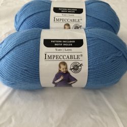 Impeccable Yarn, 2 Skeins “Clear Blue”