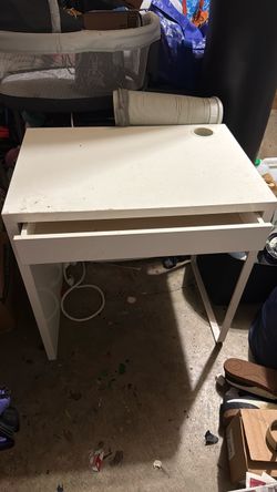 White ikea desk with drawer