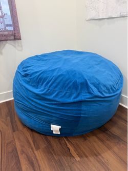 5' Blue Giant Bean Bag Chill Sack Lounge Chair Microfiber Cover