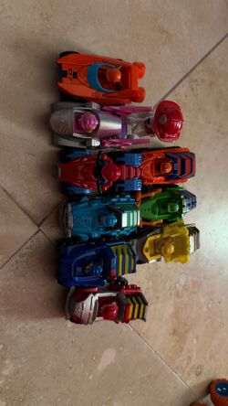 PAW Patrol Dino Rescue True Metal Car Lot Of 8 Complete Collection Rex Ryder EUC.