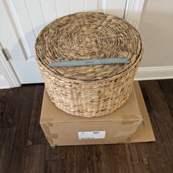 Clover By Jo- Water Hyacinith Storage Ottoman