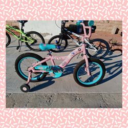 Girl bike with training wheels