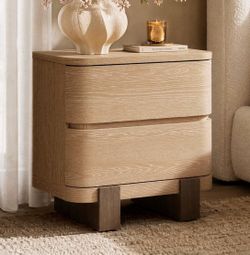 Nightstand with 2 Drawers, 23.6"