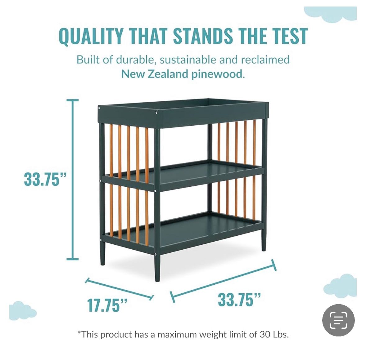 Diaper Changing Table With Shelves