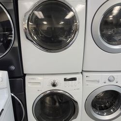 Samsung Front Load Washer And Stackable Gas Dryer Set 