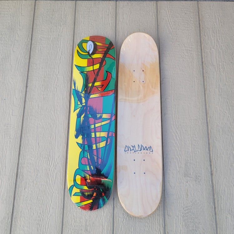 SKATEBOARDS DECKS CHILDHOOD PALM TREE SIZE 7.5 AND 7.75 RETAIL / WHOLESALE