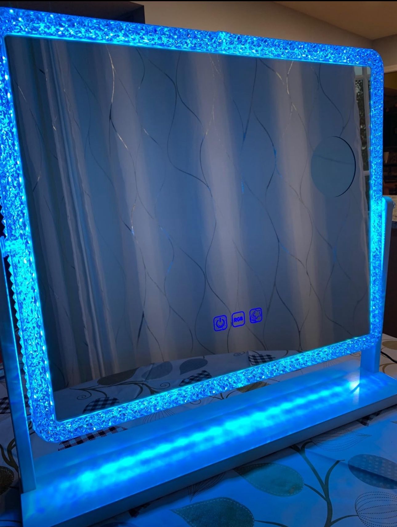 Makeup Mirror with Lights, Professional Hollywood Desk Mirror with Light for Makeup Vanity Mirror with Lights for Makeup Desk - 3 Colors Lighted V
