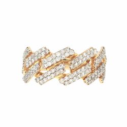Men’s 10k Yellow Gold Diamond Pavé Chain Link Band Ring Size 10 GP3124619