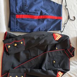 USMC 41L Dress Blues Coat And 38L Trousers Corporal