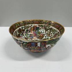 Vintage Antique Famille Rose Medallion Bowl 