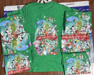 Disney Parks Holiday Merchandise 2023 Disney Classics Christmas green t-shirt