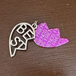 Silver and Pink Best Friends Charm