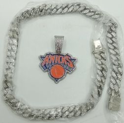 Knicks basketball 🏀 Iced Chain Necklace 20 or 24" see All teams in Pics Sold Separately SHIPPING AVAILABLE Shipping