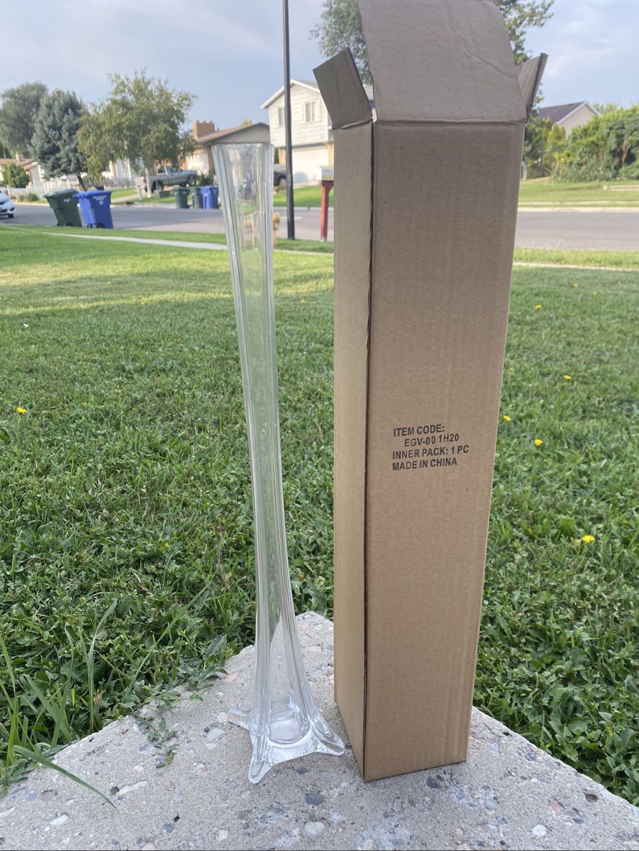20 “ Glass Eiffel Tower Vases 23 pieces