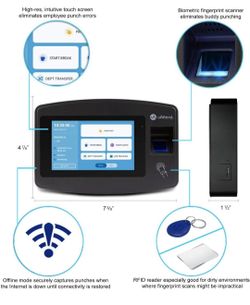Uattend Jr1000 Biometric Time Clock Fingerprint Rfid Pin Wifi Ethernet Cloud
