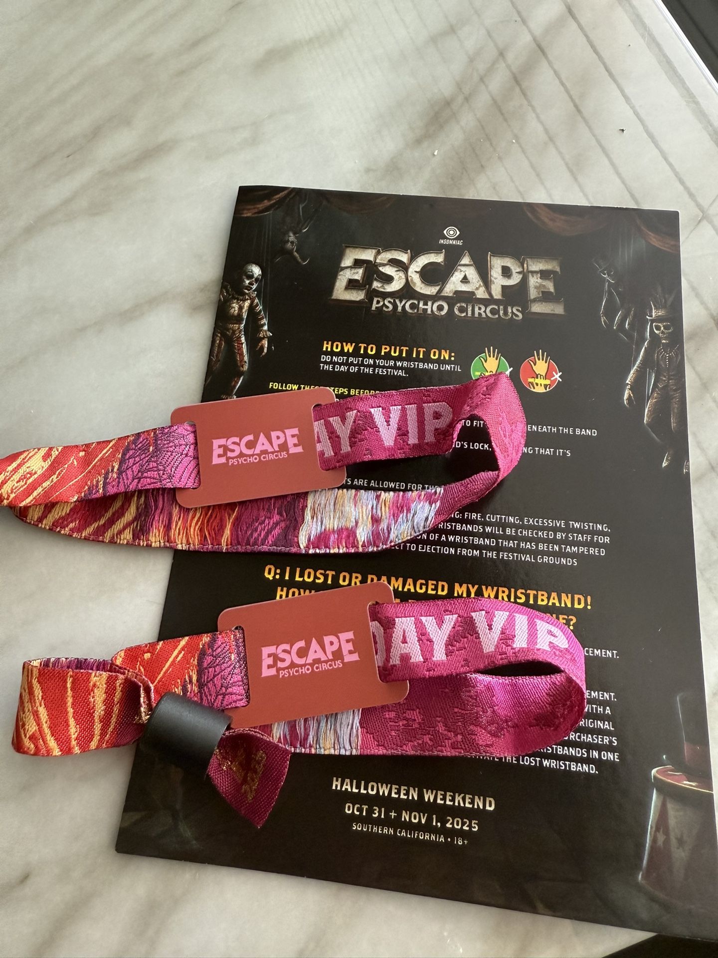 Escape tickets for sale