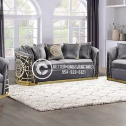 Brand New Velvet Sofa+Loveseat Set in box- Finance Available $39 Down.