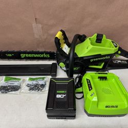 Greenworks Pro 80-volt 18-in Battery 2.0Ah Chainsaw Battery Included Charger Included 