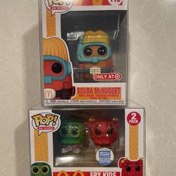 McDonalds Funko Pop Set *MINT* Target Exclusive Scuba McNugget Fry Kids Red & Green Ad Icons 115 with protectors McDonald’s Happy Meal